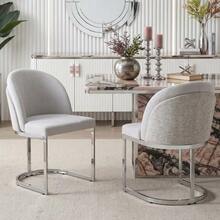 2 Dining Chairs, Comfortable And Breathable, Suitable For Restaurants, Living Rooms, Cafes And Other Places - Silver - View 5