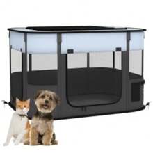 Foldable Dog Pen With Storage Bag For Indoor/Outdoor Use, Portable Pet Playpen, With Ground Stakes - T0001-01-6998 - View 8
