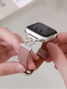 1 PC PU Loop Compatible With Apple Watch Band Women 38mm 40mm 41mm 42mm 44mm 45mm 46mm 49mm Strap Series 11/10/9/8/7/6/5/4/3/2/1 SE Ultra - Pink - View 6