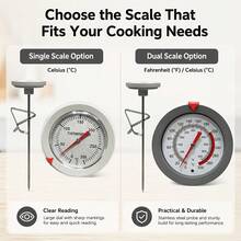 Termometer Penggorengan Praktis untuk Hadiah Dapur, Pilihan Skala Tunggal/Ganda, Desain Logam Minimalis dengan Tekstur Premium, Probe Baja Tahan Karat, Cocok untuk Memanggang di Rumah, Berjualan di Jalanan, Penggunaan Komersial, Hadiah Dapur Serbaguna untuk Pecinta Memasak, Tanpa Baterai - A - View 7
