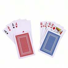 54pcs/Set 56x86mm Grey Core Paper Red Back Playing Cards, Magic Tools, Party Games, Halloween, Christmas, Essential Choice - Red - View 3