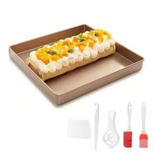 1個/6個裝 (1個11吋烤盤 + 5個蛋糕製作工具),28*28cm正方形烤盤,蛋糕捲牛軋糖餅乾烘焙模具,烤箱用不沾模具,長方形蛋糕盤,正方形烘焙盤,家用烤箱烘焙工具 - 查看 9