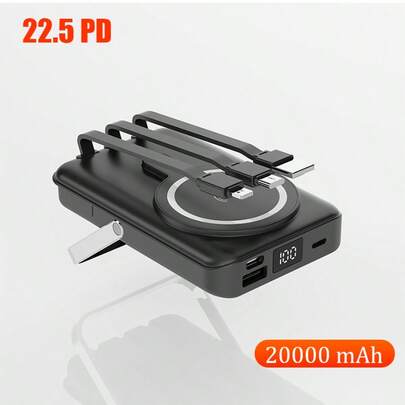 GAWFOLK 【ゴールデンウィーク準備】大容量20000mAh マグネット式ワイヤレスモバイルバッテリー｜超薄型・軽量コンパクトで旅行・キャンプに最適｜内蔵スタンド付きで動画視聴も快適｜iPhones 16/15/14/13/Android全機種急速充電対応｜PSE認証済・防災・停電対策の緊急備えにも｜GW旅行のお供にぴったりな実用的ギフト