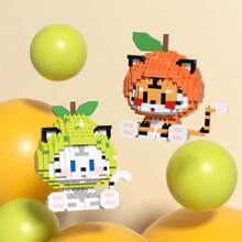 502pc Small Particle Building Blocks Compatible With Tiger, Big Orange, Big Pear, Hugging Three Treasures New Year Decoration Gift Assembly Toy - Multicolor - View 3