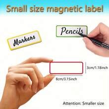 10pcs Reusable Magnetic Erasable Labels, Colorful Erasable Markers, Suitable For Homework, Refrigerator Notes, Office And Home Storage, Multi-Color Paper Labels That Can Be Written And Repositioned, Creative Office Stationery Durable Paper Creative Labels - Erasable Labels - View 3