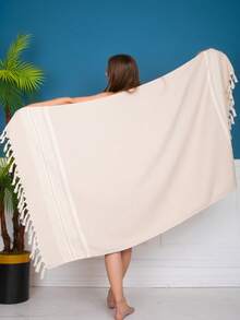 2 Pieces %100 Cotton Mykonos Peshtemal, 2 Peshtemals In Same Colour, 2 Peshtemal Suitable For Beach And Home Use - White - View 5