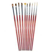 10 Pcs Nail Art Design Brushes Set - For Nail Intricate Patterns, Perfect For Manicures And Pedicures, Nail Art Supplies Manicure Essentials - Multicolor - View 1
