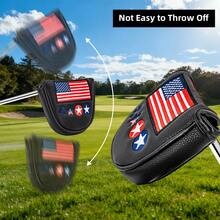 1PC Golf Headcovers - Black USA Mallet Putter Headcover, American Flag Embroidery, Soft Inner Lining, Universal Fit For Most Putters - Multicolor - View 5