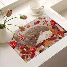 (Hot !!) 1pc Autumn Hedgehog Pattern, Tablet Stove Protector Mat, Rubber Non-Slip Heat-Resistant Stove Cover Pad, Suitable For Induction Cooktop, Glass Cooktop, Multi-Functional Anti-Scratch Mat, Best Choice For Oven, Washing Machine, Dryer, Kitchen Decoration - Multicolor - View 9
