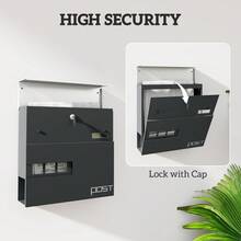 Locking Galvanised Steel Letterbox - Charcoal Grey/Black - T0001-01-3106 - View 8