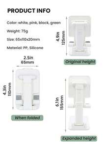 [Durable Phone Stand] Compact And Durable Pink Polycarbonate Phone Stand | Adjustable, Foldable Ergonomic Design | Suitable For Daily Office Use | Stable And Portable, Multi-Angle Viewing,Back To School Season - Phone Stand - View 3