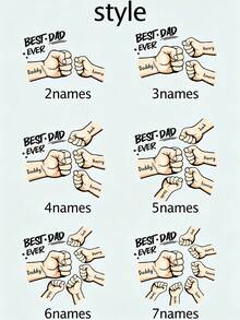 Plakat Akrilik "Fist Bump Dad" dengan 2-7 Nama yang Dapat Disesuaikan, Hiasan Meja "Ayah Terbaik Sepanjang Masa" yang Dipersonalisasi, Hadiah Hari Ayah, Ulang Tahun, Kakek, dan Papa, Dekorasi Meja Rumah - MultiWarna - View 8
