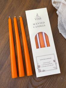 25cm Orange Gift Box Scented Candle Set, Soy Wax Made, Smokeless Fragrance Candle, 4 Hours Burn Time, Autumn, Halloween Home Decor Candle, Essential Atmosphere Candle, Suitable For Gifting To Friends, - Orange Cone Long Pole - View 15