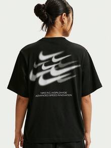 Nike 女款 AS W NSW NK CLSC BXY TEE SPD 短袖針織無領T恤 TIM6412-010 - 黑色 - 查看 2