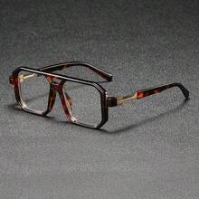 1 Pair Men's Metal Retro Square Fashionable Non-Prescription Glasses, Suitable For Back To School, Daily Life, Outdoor Leisure Activities, Office Business And Other Occasions, Fashion Accessory - Clear - View 4