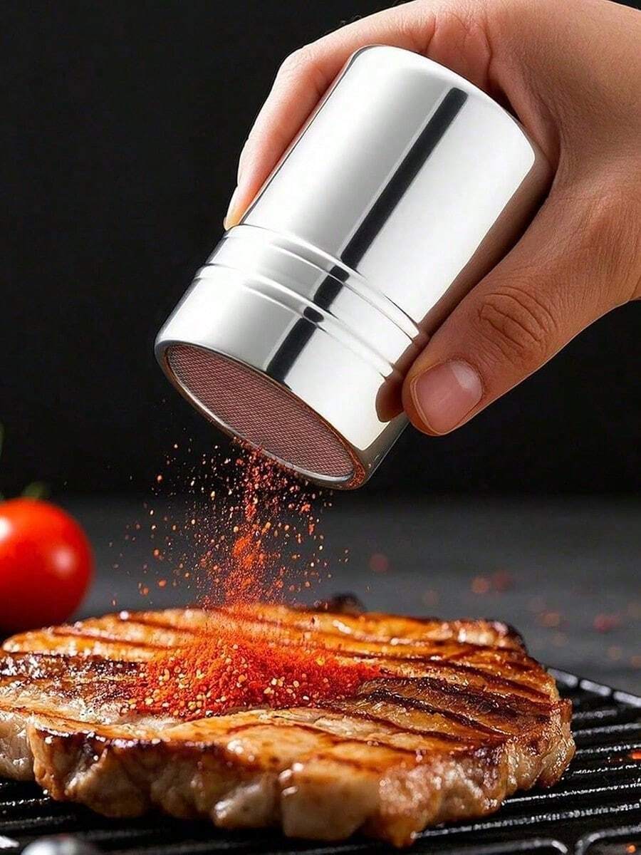 Stainless Steel Fine Mesh Spice Shaker, Stainless Steel Fine Mesh Powder Sifter, Available In Small/Medium/Large Sizes, Portable And Easy To Use, Suitable For Barbecue, Can Be Used To Sprinkle Spices, Cocoa Powder, Cinnamon Powder, Coffee Powder
