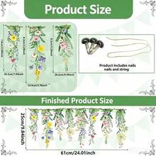 Cheerland Flower Banner Wildflower Garland For Enchanted Garden Party Floral Woodland Theme Picnic Girls Birthday Tea Party Garden Wedding Onederland Theme Laminated Watercolor Baby Shower Drations - 杏色 - 查看 6