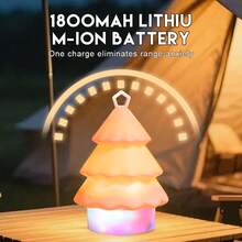 1pc Silicone LED Christmas Tree Night Light USB Rechargeable With 10m Storable String Light & Hook For Kids - A - View 7