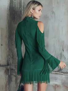 Women Short Dresses - Green - View 2