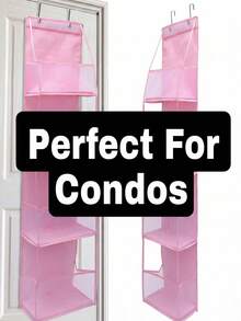 1pc 4-Tier Over-The-Door Hanging Storage Bag, Cosmetic Wall-Mounted Organizer Bag, Large Capacity Hanging Storage Bag, Suitable For Kitchen, Bathroom, Closet, Bedroom, Dorm, Diapers, Toys. Decor, Holiday, Room, Bedroom, Home Storage - Multicolor - View 4
