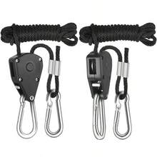 Cargo Tie-Down Rope, 1/8 Inch, 6 Feet Long. Heavy-Duty, Adjustable Ratchet Cargo Tie-Down Rope (150-Pound Load Capacity) With A D-Ring Fastener. (Plastic Gear) - Black 1 Piece - View 3