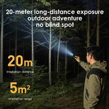 1/2PCS Rechargeable LED Flashlight, Cob Side Light-C Type Rechargeable, Portable Multifunctional Outdoor Flashlight With Clip/Magnet, Suitable For Hiking, Camping, Fishing, Running, Emergency Lighting - Black - View 5