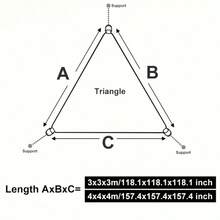 1pc Outdoor Triangle Sun Shade Sail, UV Protection Triangle Sun Canopy, Designed For Swimming Pool, Patio, Backyard, Deck And Garden Outdoor Activities - Khaki - Multicolor - View 4