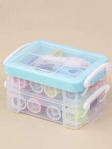 1/2 Set Sewing Kit, Home Sewing Repair Needle And Thread Bag, Portable Large 3-Layer Handmade Sewing Storage Box, Portable 3-Layer Sewing Bag With Transparent Storage Box For Fabric Organization - Conventional - View 8
