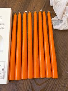 25cm Orange Gift Box Scented Candle Set, Soy Wax Made, Smokeless Fragrance Candle, 4 Hours Burn Time, Autumn, Halloween Home Decor Candle, Essential Atmosphere Candle, Suitable For Gifting To Friends, - Orange Cone Long Pole - View 13