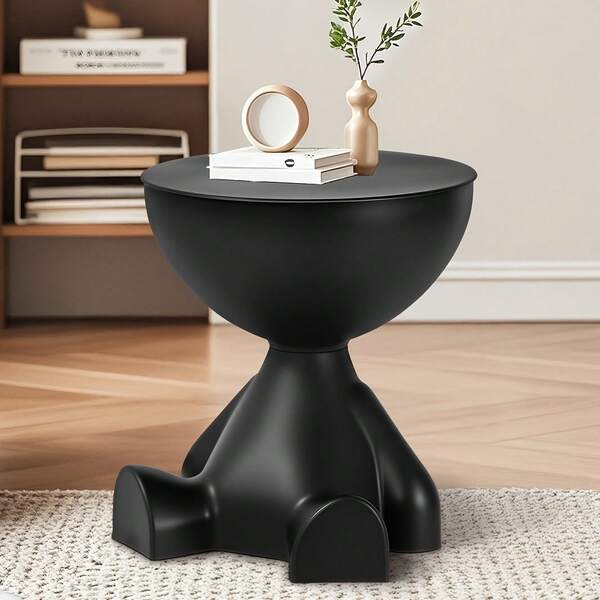 EZIFY 1 Piece 2-In-1 Modern Creative Bear-Shaped Storage Cabinet Bedside Table, Creative Bedside Table, Home Sofa Side Rack, Bedroom Balcony Mobile Mini Table, Small Apartment Coffee Table, Suitable For Storage In The Living Room And Bedroom.