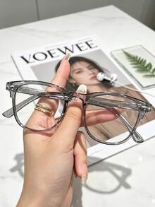 1 Stück Herren transparente graue runde Blaulicht-Brille, Metallnieten-Einlege-Detail, gesichtsschmeichelnde Y2K Fake-Brille, Schulanfang, Büro, Alltag - A - Übersicht 7
