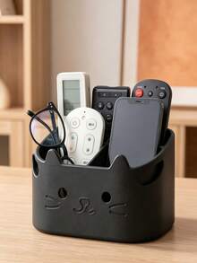 This Practical Desktop Organizer Combines Pen Holder And Multi-Functional Storage Box Functions, Featuring A Cute Cat Face Design With Multiple Compartments To Neatly Store Pens, Pencils, Markers And Various Office Supplies - One Size - View 9
