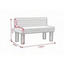 Oversized Modern Minimalist Bench, Armless Design, Wooden Frame – Ideal For Dining Room/Bedroom/Entrance Area - Green - View 2