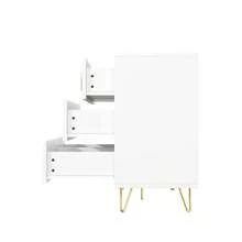 Elegant Sideboard With Modern Design, White And Gold Accents - 白色 - 查看 10