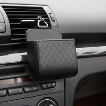 1pc Car Air Vent Organizer, Car Coin Holder, Rhinestone Car Air Vent Leather Pocket, Universal Car Accessory Shiny Car Small Bag With Hook, Suitable For Fashion Glasses, Keys, Coins - A - View 16