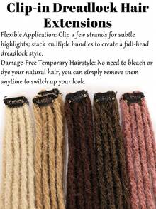Synthetic BB Clip Dreadlock Hair Extensions Dreadlock Extensions Hip-Hop Ombre Hair Extensions, African Tribe Style - Multicolor - View 6
