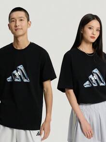 Adidas Unisex M LOGO TEE1 Short Sleeve Knit Collarless T-Shirt TLE1239 - Navy Blue - View 5