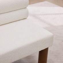 Oversized Modern Minimalist Bench, Armless Design, Wooden Frame – Ideal For Dining Room/Bedroom/Entrance Area - Beige - View 5