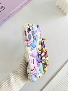 奶油紋理蓬鬆彩色愛心笑臉彩繪附鏈條手機殼，適用於 iPhone 14、 14 Pro、 14 Pro Max，夏季款，適用於 iPhone 13、 13 Pro、 13 Pro Max，卡通款，適用於 iPhone 11、 11 Pro Max，彩繪款，適用於 iPhone 12、 12 Pro、 12 Pro Max，防摔，適用於 iPhone XR、 7、 8、 SE 2、 XS，適用於 iPhone 15、 15 Pro、 15 Pro Max、 16、 16 Pro、 16 Pro Max，高級手機殼 - 彩色 - 查看 5