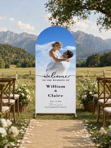 Personalized Elastic Arch Cover - Custom Backdrop Frame For Weddings, Birthdays And Events, Suitable For Dome, Multiple Sizes Available, Polyester Material, No Power Required, Perfect For Christmas, Halloween, Valentine's Day, Mother's Day, Etc., Event Backdrop | Modern Arch Design | Polyester Elastic -- (Arch Not Included, Fabric Backdrop Only) - Multicolor - View 5