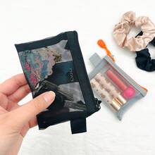 Tas Jaring Kecil dengan Resleting; Tas Penyimpanan Makeup Nilon; Perlengkapan Tas Makeup Perjalanan Portabel; Tas Stand Aksesoris Kecantikan - Beraneka warna - View 5