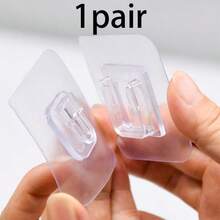 Reusable Transparent Seamless Heavy Duty Adhesive Wall Hooks For Kitchen Bathroom Office Window - Multicolor - View 11
