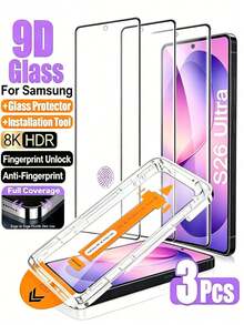 NNBILI 3pcs Galaxy S Series High Definition Tempered Glass Screen Protector, Supports Fingerprint Unlock, Comes With Auto-Cleaning And Auto-Alignment Tool, One-Click Installation, Compatible With Galaxy S26 Ultra/S26+/S26/S25 Ultra/S25+/S25/S24 Ultra/24 Plus/24/23/22/21, Full Screen Coverage, Anti-Fingerprint, Anti-Drop, Anti-Scratch, Bubble-Free, Phone Screen Protector, Phone Accessories, Compatible With Ph - Clear - View 22