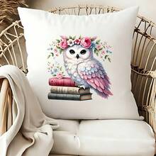 1/2/3pcs Floral Wreath Book Owl Heat Transfer Sticker, Artistic Watercolor Floral Animal DIY Print, Suitable For T-Shirt, Hoodie, Canvas Bag, Pillow - Multicolor - View 9