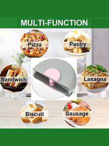 1Pc Pink Stainless Steel Pizza Knife Washable Household Kitchen Gadget Creative Round Roller Knife Pancake Knife - View 9