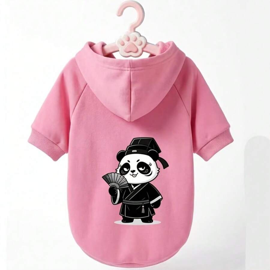 Playful Panda-Shaped Pet Coat, New Spring/Summer Collection, Lightweight And Breathable, Must-Have For Dog Street Style - Pink - View 1
