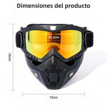 Gafas con máscara facial, gafas para motocross, casco de equitación, gafas retro para esquí - A - Ver 8