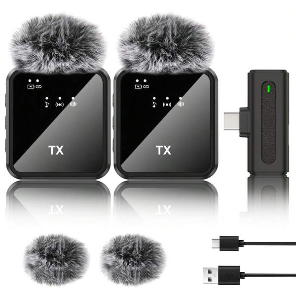 Wireless Lavalier Microphone, Rechargeable, Plug And Play, Wireless Microphone Compatible With IPhone And Android Phones, Plug And Play, Lavalier Microphone For Video Recording, Teaching, Vlogging (230mAh/300mAh 3.7V Rechargeable Lithium Battery, Random Batch Shipment)