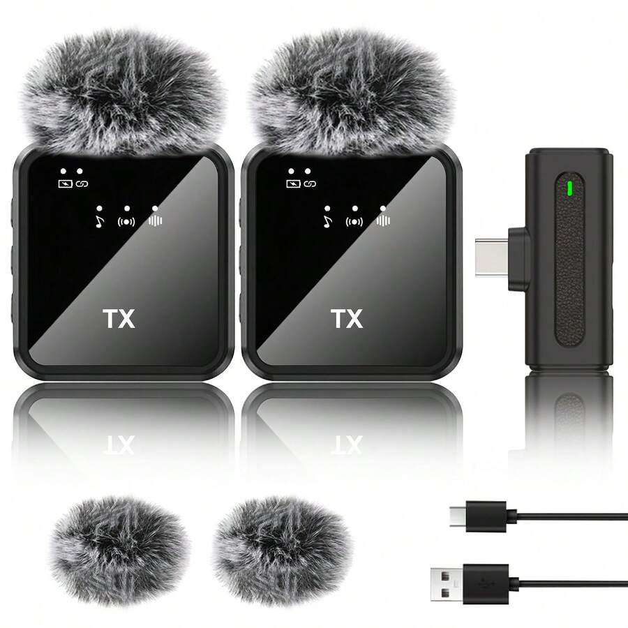 Wireless Lavalier Microphone, Rechargeable, Plug And Play, Wireless Microphone Compatible With IPhone And Android Phones, Plug And Play, Lavalier Microphone For Video Recording, Teaching, Vlogging (230mAh/300mAh 3.7V Rechargeable Lithium Battery, Random Batch Shipment)