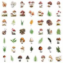 50Pcs Mushroom Stickers Scrapbook Aesthetic Stickers Funny Fall Forest Nature Stickers Decorations Dirt Bike Stickers Vinyl Waterproof Stickers For Water Bottle,Computer,Laptop,Phone,Luggage,Notebook,Fridge - Multicolor - View 6